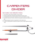 Pro Grade Carpenter Divider With Tempered Steel Legs 9 Inch Adjustable Marking Tool For Woodworking displayed with features