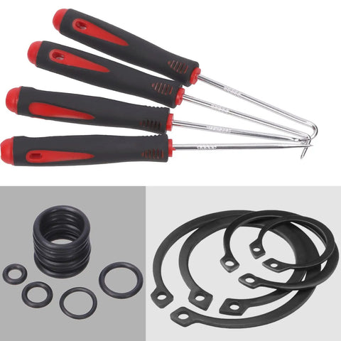 499 Piece External And Internal Retaining Ring Kit With 8 Sizes Metric O Rings Snap Circlips And Short Pick And Hook Set