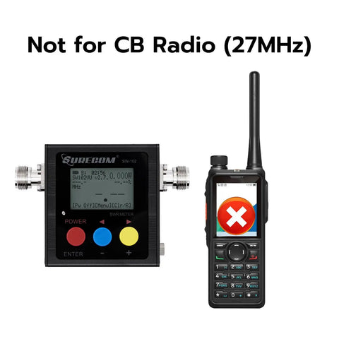 Digital VHF/UHF Antenna Power And SWR Meter with two devices, not for CB Radio, 125 to 525MHz, built for HAM radios and field operations.