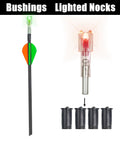 Six Pack LED Lighted Nocks For Crossbow Bolts With 24 Bushings In 0.285 Inch 0.297 Inch 0.300 Inch 0.305 Inch Sizes with bushings