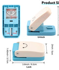 Dimensions of 3 In 1 Hangtag Punch Kit With Portable Hole Punch And Rounded Corner Cutter shown in side and front views.