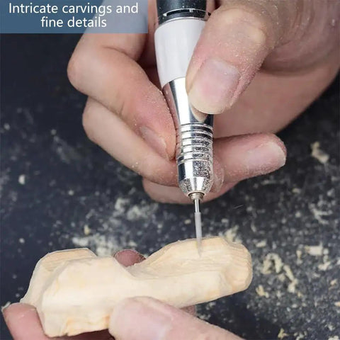 Craftsman using Top Shelf Wood Carving Drill Bits Set For Dremel Rotary Tool With 3Mm Shank on detailed wood carving.