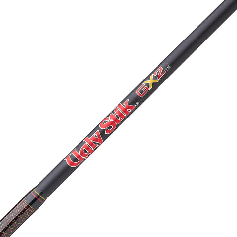 Close-up of the logo on the 6 Foot 6 Inch GX2 Casting Rod Two Piece Fishing Rod With 10-25 Lb Line Rating Medium Heavy Power And 1/4-3/4 Oz Lure Rating