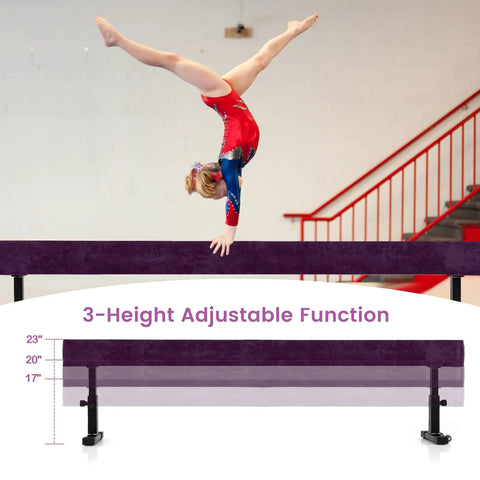 Next Level Gymnastics Training With This Heavy Duty 7.5 Ft Adjustable Balance Beam Featuring Quick Height Shifts And Rolling Stands For Killer Home Workout Sessions That Glide Like A Dream