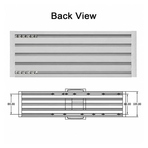 Back view of Heavy Duty Double Linear Rail Slide Stage With Precision Ball Screw For Xyz Axis Positioning detailed design and dimensions.