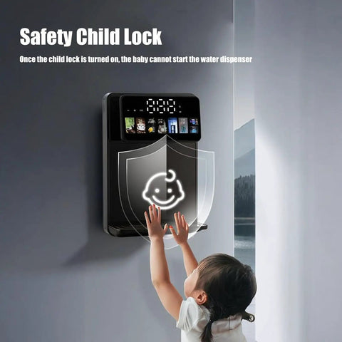 Child using Wall Mounted Hot And Cold Water Dispenser With Touch Screen 2200W Office Water Cooler With Electronic Child Lock