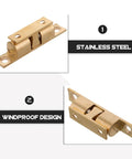 Beefy Heavy Duty Copper Ball Door Catch Latch Set For Cabinets And Doors Stainless Steel Roller Ball Mechanism Marine Grade
