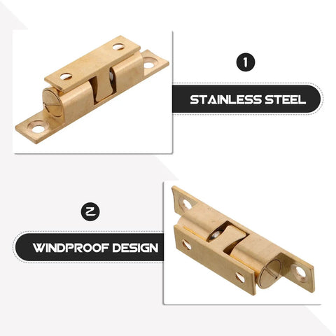 Beefy Heavy Duty Copper Ball Door Catch Latch Set For Cabinets And Doors Stainless Steel Roller Ball Mechanism Marine Grade