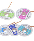 Five spools of pro grade desoldering wick bundle for electronics repair copper solder braid 1.5m length multi size kit