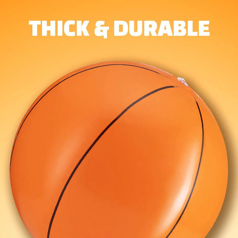Pack Of 12 Inflatable 16 Inch Basketball Beach Balls For Pool Or Beach Fun, Kid Friendly Party Favors And Sports Themed Birthday Decor