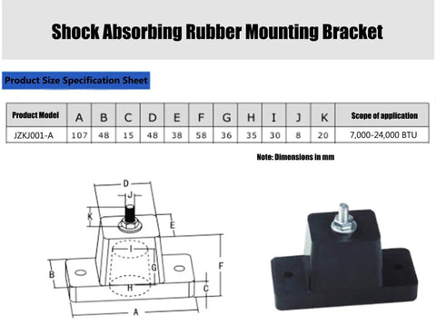 Heavy Duty Air Conditioner Mounting Rubber Pads Bracket For Outdoor Units diagram and product photo