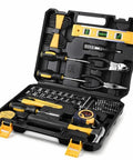 Comprehensive 78 Piece All In One Hand Tool Set for Home Auto and Office with Portable Storage Case open showing tools