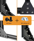 All In One M5 T Nut Screw Kit For 2020 Aluminum Extrusion System With 150 Sliding T Nuts 50 M5 X 8 Screws 50 M5 X 10 Screws 50 M5 X 12 Screws And 1 Wrench For Quick No Fuss 2020 V Slot Assembly, close-up of installed nuts and screws