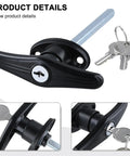 T Shaped Handle Lock For Garage Doors Made Of Zinc Alloy In Black Rugged Caravan Shed Cabinet Furniture Hardware 1 Piece