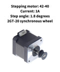 NEMA 17 Z-axis stepper motor with black housing, silver faceplate, and 2GT pulley