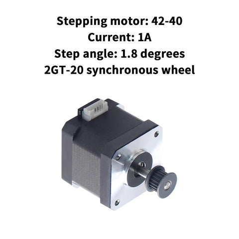 NEMA 17 Z-axis stepper motor with black housing, silver faceplate, and 2GT pulley