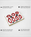 Slick 7 Piece Aluminum Corner Radius Template Set For Clean Router Edge Guiding And No Sweat Cabinet Door Rounding Kit with red radius guides