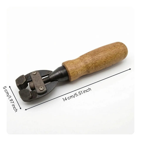 Handheld Adjustable Wire Clamp Tool With Carbon Steel Clamp Head And Screw Control Ultra Lightweight Wood Handle Perfect For Woodworking DIY Projects Detailed Woodcraft Small Parts Holding Benchtop Work Easy Grip, 14 cm long, 5 cm jaw