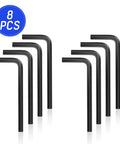 8 Piece Allen Wrench Set 3/32 Inch And 2.5mm Hex Keys Black Oxide L Shaped Tools Arranged in a Circle View