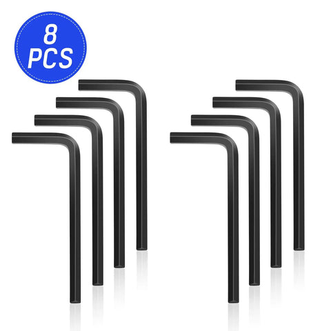 8 Piece Allen Wrench Set 3/32 Inch And 2.5mm Hex Keys Black Oxide L Shaped Tools Arranged in a Circle View