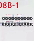 08B-1 precision roller chain measurements showing pin diameter, pitch, and ball diameter for Top Tier 1.5 Meter Precision Roller Chain With Short Pitch Design For Heavy Duty Industrial Machinery Drive Sprocket Needs That Just Works.
