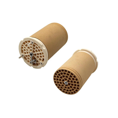 Heavy Duty Industrial Hot Air Heater Assembly Featuring High Output Heating Wire Combined With Plush Pearl Cotton Climbing Pad Engineered To Go Hard On 11Kw 3X400V Motor Drives While Keeping Your Wallet Happy Since Straight Fire Thermal Efficiency Is, view of heating components with white mesh base.