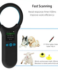 Image of All In One Pet Microchip Scanner with 1.44 inch TFT screen and features including data storage and fast scanning
