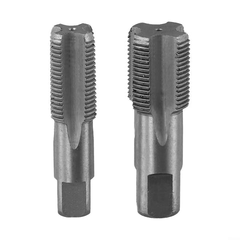Super Cool 2 Piece Npt Pipe Tap Set For Fast Thread Repair On 1/2 And 3/4 Inch Water Pipes With Heavy Duty Carbon Steel Hand Tool Kit To Fix Damaged Plumbing Lines Quick And Easy, two taps