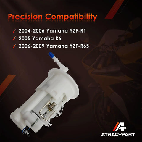 Direct Fit Fuel Tank Pump Module Assembly For 2004-2009 YZF R1 R6 R6S Sport Bikes Replaces 5PW-13907-03-00 101961-7791 Premium Grade Replacement For Reliable Fuel Delivery And Engine Performance