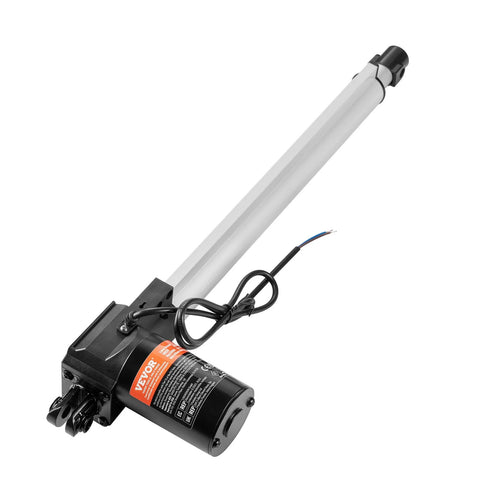14-inch 12V linear actuator with mounting bracket; silver rod, black VEVOR motor housing