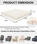 Recliner Seat Cushion No Pressure On Thighs Plush Foam Pad For Elderly Large 20x20 Inch Chair Pad For Recliners Booster Seats Floor And Office Everyday Use shown with dimensions 20x20x3 inches