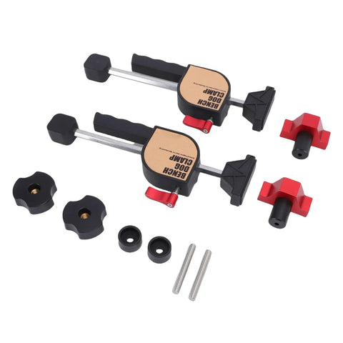 2 Pack Adjustable Screw Bench Dog Clamps, 19mm Workbench Clamping Elements For Woodworking, Milling, Drilling, And Sawing Projects, Universal Fit
