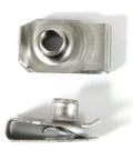 Forty Pack Quarter Inch By Twenty Thread Stainless Steel U Nuts Clip On Panel Mounting Hardware in silver finish, used for auto body repairs.