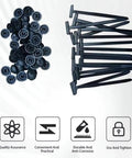 Nylon Universal Cable Tie Buckles Kit 100 Pcs Heavy Duty Self Locking Zip Ties with plastic heads displayed on white background.
