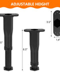 No Sweat Adjustable Bed Frame Support Legs With Swivel Base For Leveling Uneven Floors, adjustable height 8.3 to 14.5 inches.