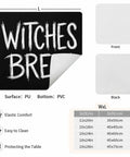 Spooktacular Black Witches Brew Coffee Station Mat Featuring Quick Dry Absorbent PU Material Designed For Kitchen Counter Espresso Machine Setup 28 By 18 Inch Halloween Spill Proof Drip Catch Pad with PU surface.