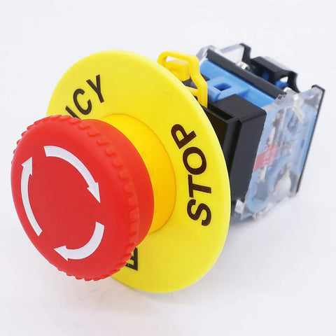Red Mushroom Emergency Stop Push Button Switch 22mm 1 NO 1 NC Latching Panel Mount 440V AC 10A industrial safety button