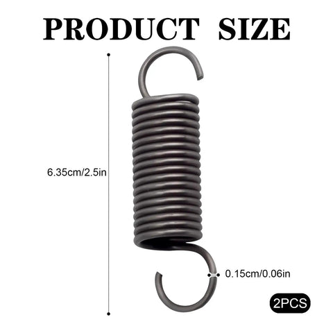 Pair Of Heavy Duty Steel Recliner Springs Featuring Half Inch Tension Coils, 2.5 inch size, durable steel, ideal for furniture fixes.