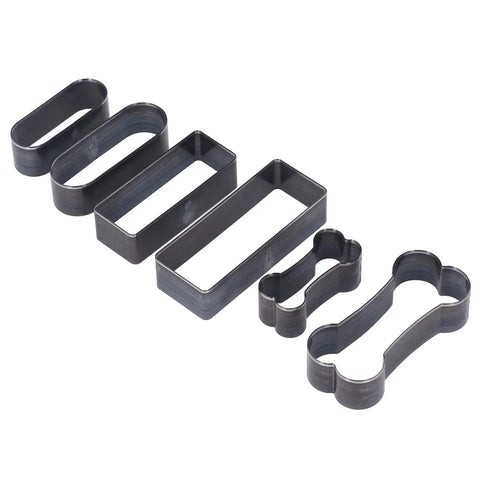Heavy Duty Leather Cutting Dies Storage Box Hollow Rectangle Oval Metal Hole Punch Cutter Tools For Diy Handmade Home Decor Belt Keychain Jewelry Sturdy Alloy Steel Sharp Long Lasting Precision Cuts Make Them Look Badass Pro Rad Shop, black metal dies set