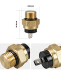 Motorcycle Radiator Fan Temp Switch For Honda VT750 Shadow Aero Ace VLX 600 750 1991 To 2009 shown from multiple angles with measurements.