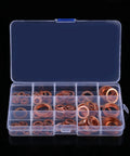 Really Legit 150 Piece Metric Copper Flat Washers Assortment Kit With Storage Box High Electrical Conductivity Grounding Busbars For Mechanic Trades And Electronics Projects Solid Metal Gasket Bundle Deal, copper washers in organizer case