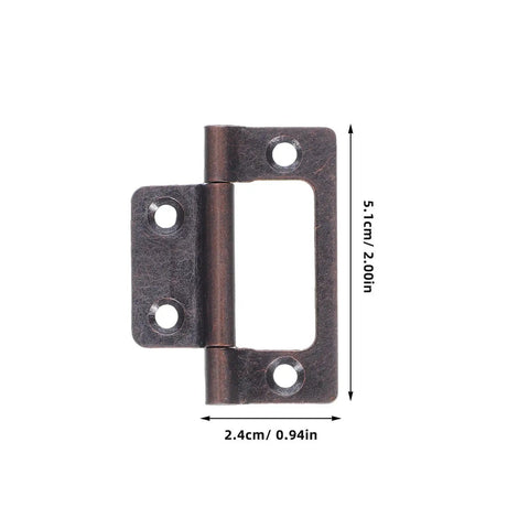 Thickened Stainless Steel Quiet Door Hinges With Flat Flush Mount For RV Cabinets Wardrobe And Trailer Doors Red Antique Finish
