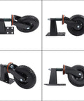 Ultra Heavy Duty 8 Inch Fence Gate Roller, Rock Solid 600 Lb Steel Core Caster With Quiet Rubber Tread, angled view with mount.