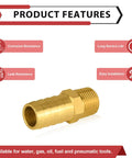 Super Tough Brass Hose Barb Connectors One Inch Barb Meets Three Quarter Male Npt Threads features corrosion and leak resistance.