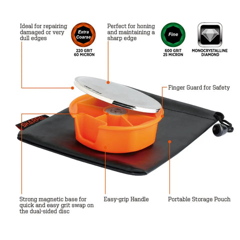 Dual Grit Diamond Sharpening Stone With Extra Coarse 220 And Fine 600 Grit For Knife And Garden Tools Beast Sharpener Sharpen Lawn Mower Blades, Axes, Hatchets, Machetes, Hedge Shears, Chisels And More