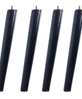 Heavy Duty Rubber Wood Furniture Legs 4 Pack, Sleek Black Tapered Cabinet Feet, M6 Threaded Replacement Supports, 70 Cm Tall