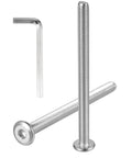 Heavy Workhorse M6 X 115mm Flat Head Socket Cap Screws With Hex Key Drive, showing screws and driver, 304 stainless steel.