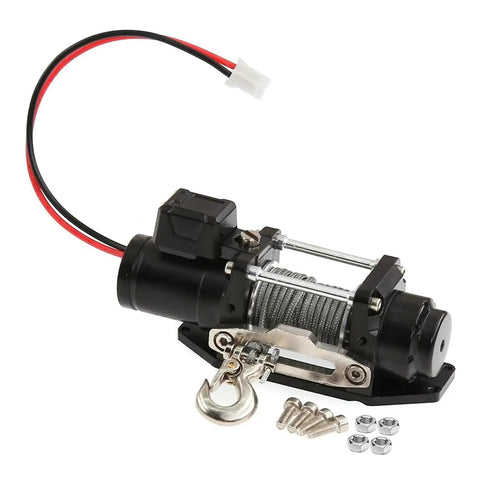 Ultimate Metal Electric Winch For 1/10 Scale SCX10 Traxxas TRX4 Defender D90 Off Road Crawler Jeep Upgrade with sealed gearbox.