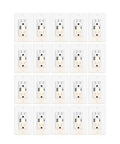 Solid Workhorse Twenty Pack Usb Type C Wall Outlet Plates Featuring Integrated Led Night Light Tamper Resistant 15A Receptacle With Quick Charge Ports For Bedroom Kitchen Updates. 20 white outlet plates arranged in grid.
