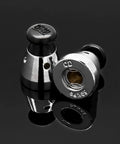 Universal Pressure Cooker Relief Jigger Valve Set with stainless steel anti-blocking covers, shown in a pair for home cooks.